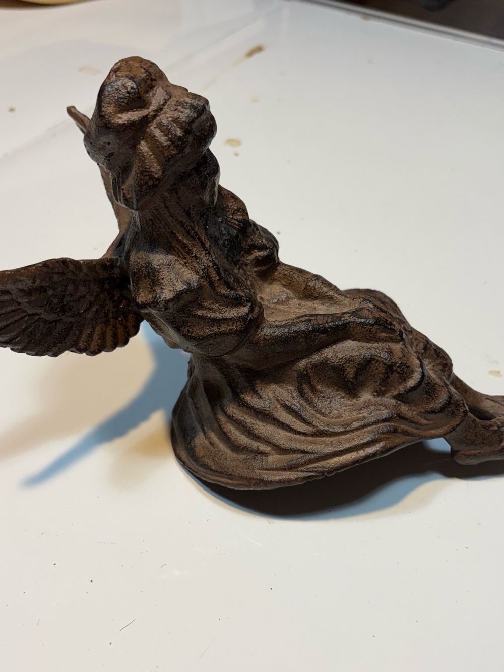 cast iron angel cherub figurine shelf sitter or rustic home decoration - Picture 5 of 9